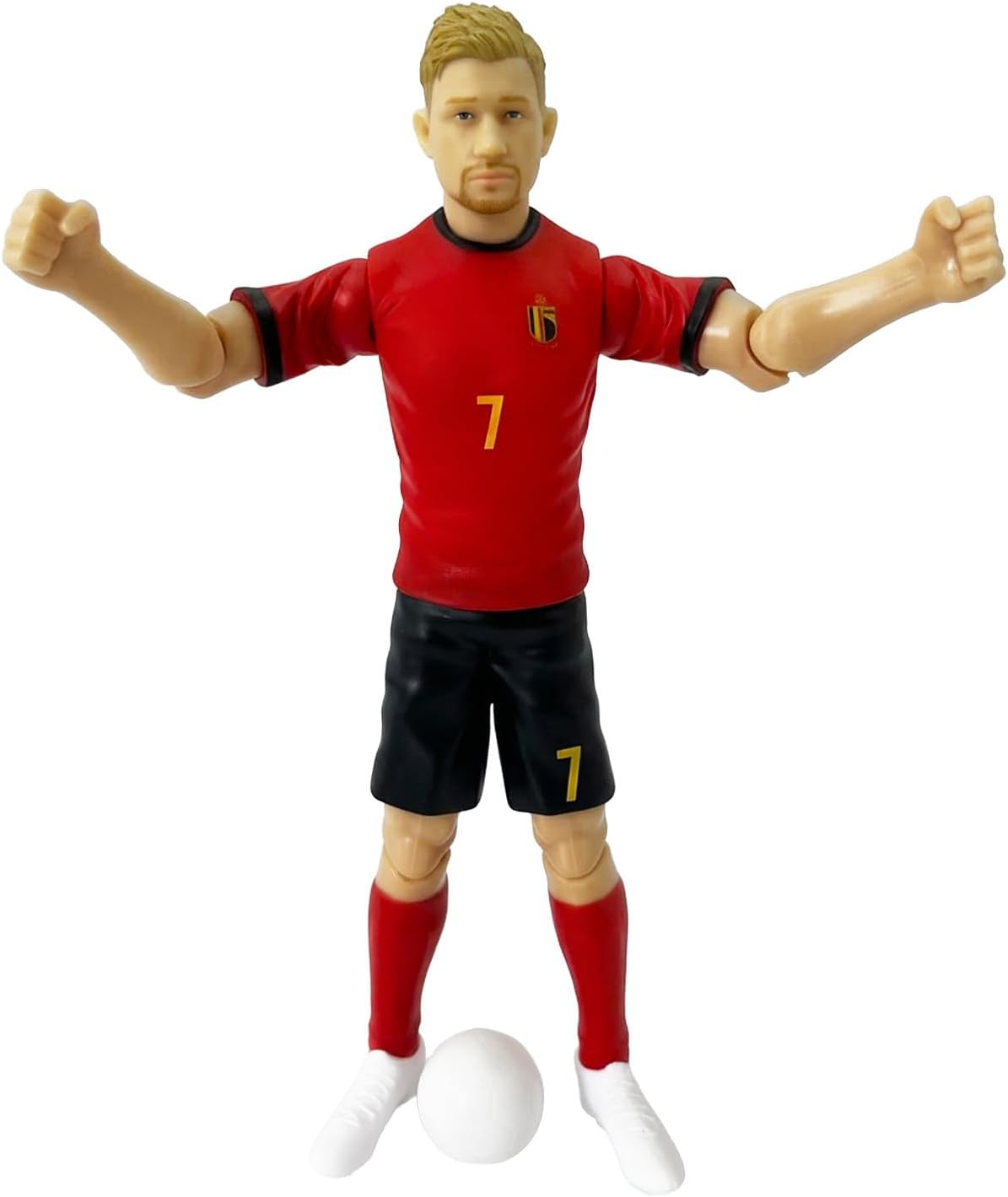 Megableu - Figurine Red Devils De Bruyne - 20 cm - Grote Voetbal Figurine & Gearticuleerde Voetbalfiguur met 10 Articulatiepunten – Officieel Gelicenseerd België