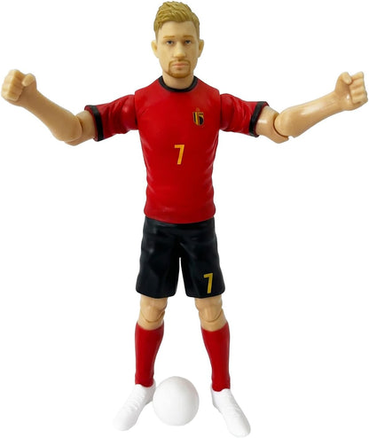 Megableu - Figurine Red Devils De Bruyne - 20 cm - Grote Voetbal Figurine & Gearticuleerde Voetbalfiguur met 10 Articulatiepunten – Officieel Gelicenseerd België