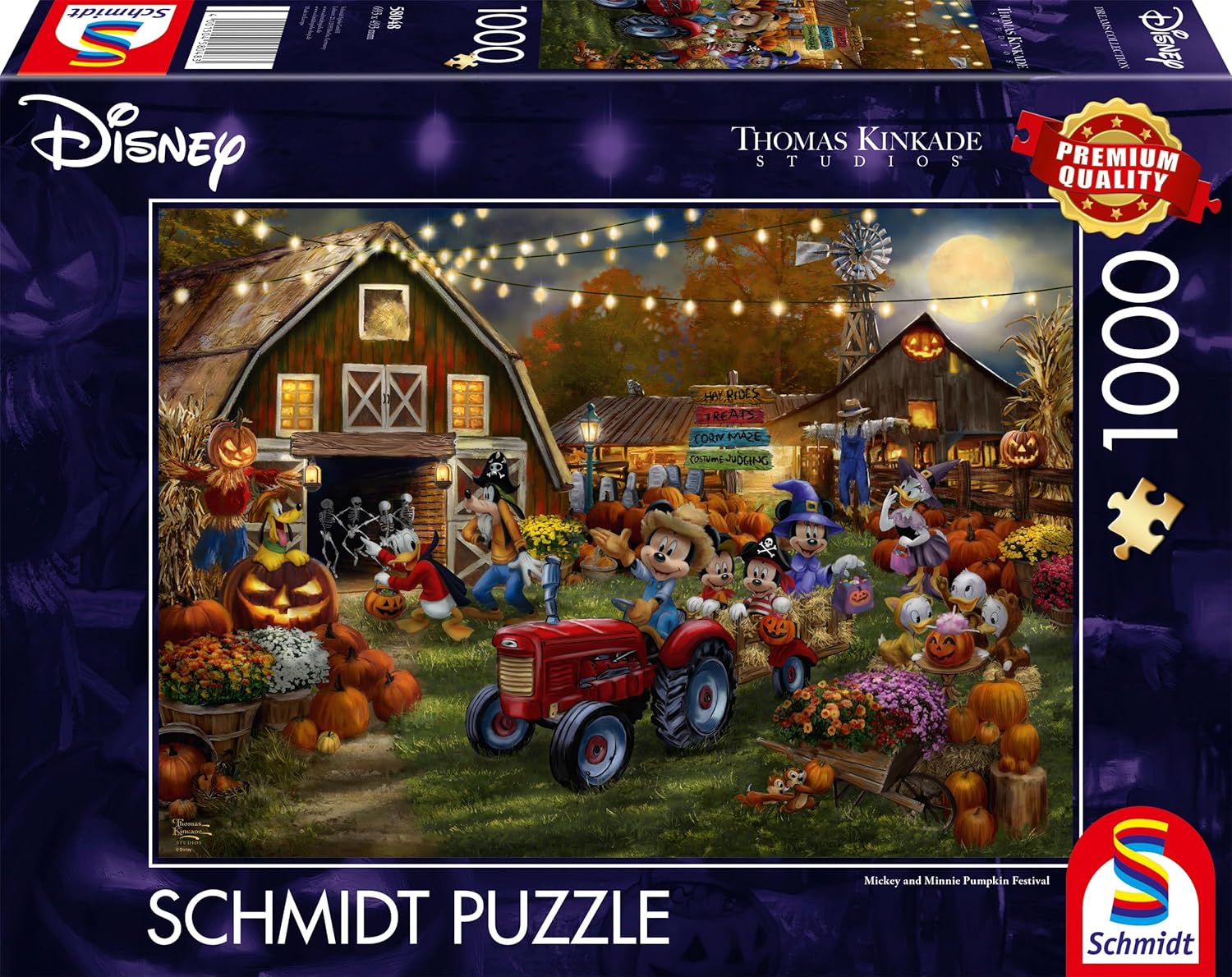 Schmidt | Thomas Kinkade: Disney Mickey & Minnie Pumpkin Festival (1,000 Pieces)| Jigsaw Puzzle | Ages 14+ | 1+ Players, 1000