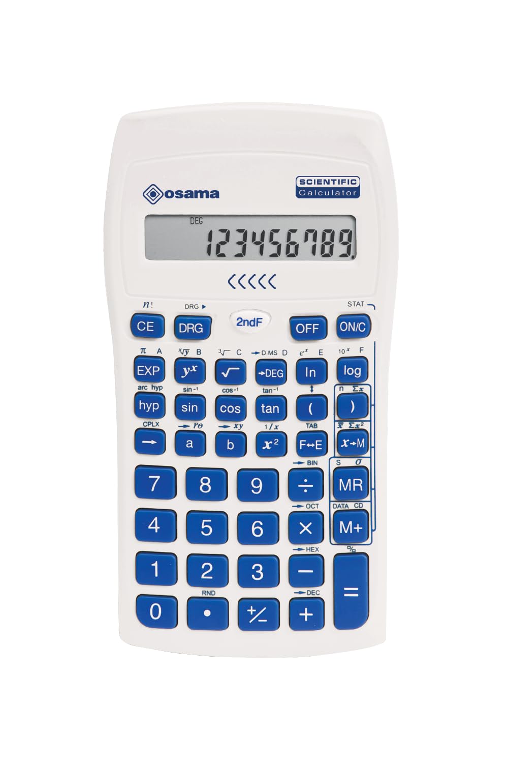OSAMA - Calcolatrice Scientifica 56 Funzioni, 10 Cifre Mantissa e 2 Esponente, Cose per la Scuola con Custodia Scorrevole Valida per Esami di Stato - Materiale Scolastico per Back to School