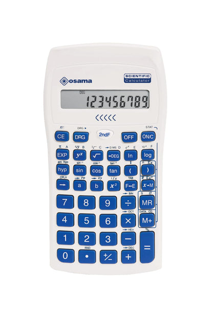 OSAMA - Calcolatrice Scientifica 56 Funzioni, 10 Cifre Mantissa e 2 Esponente, Cose per la Scuola con Custodia Scorrevole Valida per Esami di Stato - Materiale Scolastico per Back to School