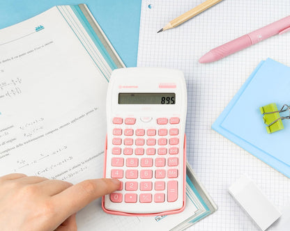 OSAMA - Calcolatrice Scientifica 56 Funzioni, 10 Cifre Mantissa e 2 Esponente, Cose per la Scuola con Custodia Scorrevole Valida per Esami di Stato - Materiale Scolastico per Back to School