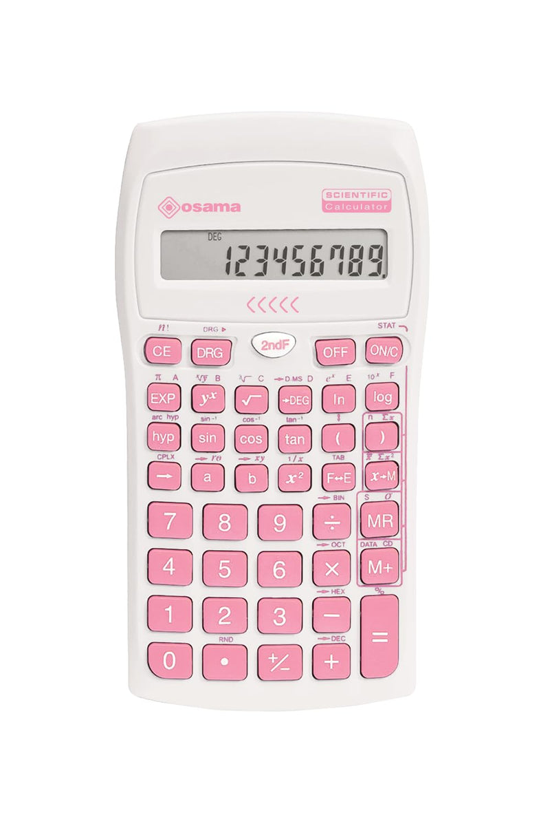 OSAMA - Calcolatrice Scientifica 56 Funzioni, 10 Cifre Mantissa e 2 Esponente, Cose per la Scuola con Custodia Scorrevole Valida per Esami di Stato - Materiale Scolastico per Back to School