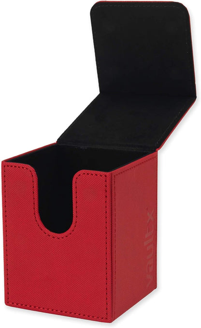 Vault X Trading Card Toploading Deck Box, 80+ sleeved cards, Premium Exo-Tec Material, Card Holder Storage Box, Magnetic Lid, for MTG Commander, TCG (Red