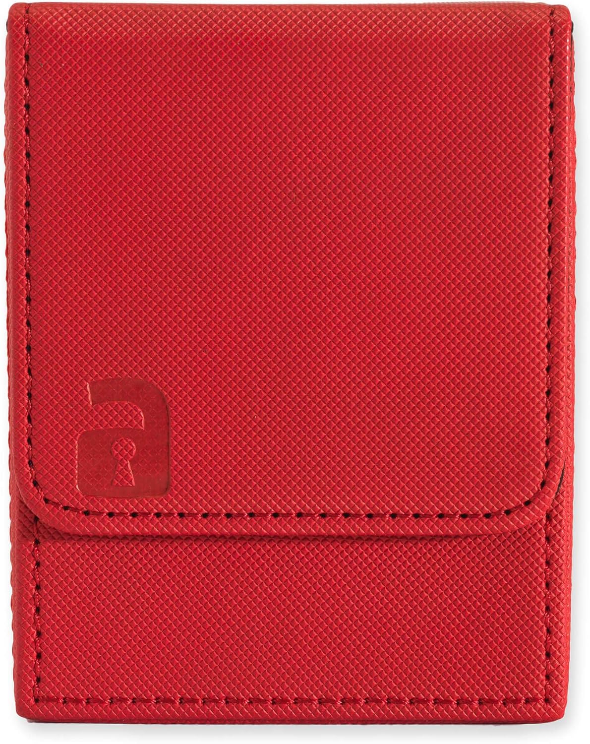 Vault X Trading Card Toploading Deck Box, 80+ sleeved cards, Premium Exo-Tec Material, Card Holder Storage Box, Magnetic Lid, for MTG Commander, TCG (Red