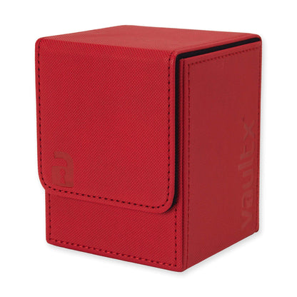Vault X Trading Card Toploading Deck Box, 80+ sleeved cards, Premium Exo-Tec Material, Card Holder Storage Box, Magnetic Lid, for MTG Commander, TCG (Red