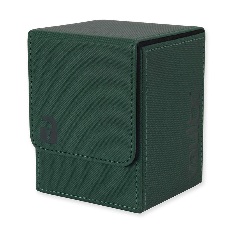 Vault X Trading Card Toploading Deck Box, 80+ sleeved cards, Premium Exo-Tec Material, Card Holder Storage Box, Magnetic Lid, for MTG Commander, TCG (Green