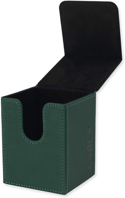 Vault X Trading Card Toploading Deck Box, 80+ sleeved cards, Premium Exo-Tec Material, Card Holder Storage Box, Magnetic Lid, for MTG Commander, TCG (Green