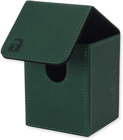 Vault X Trading Card Toploading Deck Box, 80+ sleeved cards, Premium Exo-Tec Material, Card Holder Storage Box, Magnetic Lid, for MTG Commander, TCG (Green