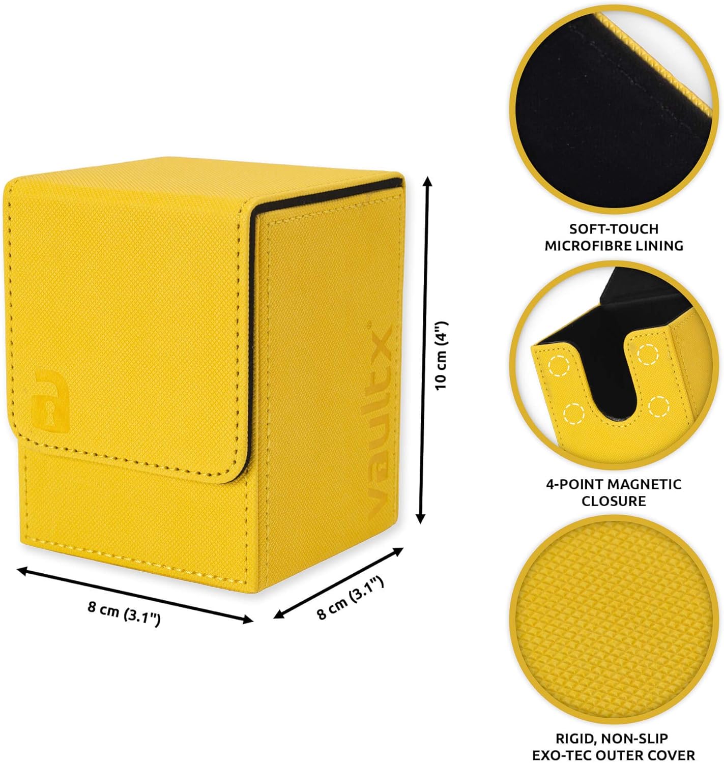 Vault X Trading Card Deck Box, 80+ sleeved cards, Premium Exo-Tec Material, Toploading Card Holder Storage Box, Magnetic Lid, for MTG Commander, TCG (Teal)