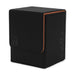 Vault X Trading Card Deck Box, 80+ sleeved cards, Premium Exo-Tec Material, Toploading Card Holder Storage Box, Magnetic Lid, for MTG Commander, TCG (Black/Orange