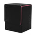 Vault X Trading Card Deck Box, 80+ sleeved cards, Premium Exo-Tec Material, Toploading Card Holder Storage Box, Magnetic Lid, for MTG Commander, TCG (Black/Pink