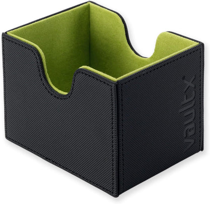 Vault X Trading Card Sideloading Deck Box, 100+ sleeved cards, Premium Exo-Tec Material, Card Holder Storage Box, Detachable Magnetic Lid, for MTG Commander Game, TCG (Black/Green