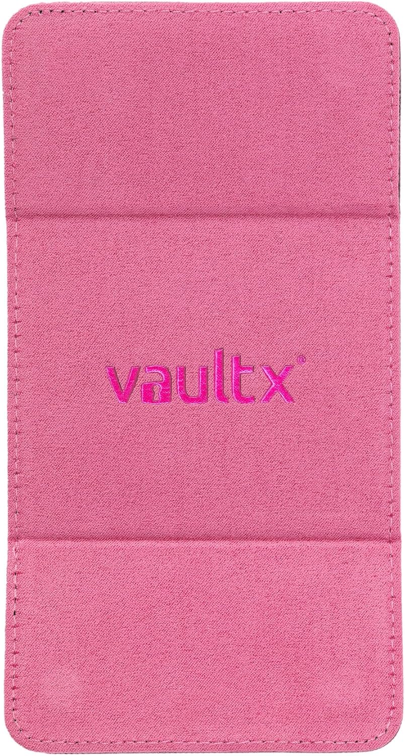 Vault X Trading Card Sideloading Deck Box, 100+ sleeved cards, Premium Exo-Tec Material, Card Holder Storage Box, Detachable Magnetic Lid, for MTG Commander Game, TCG (Black/Pink