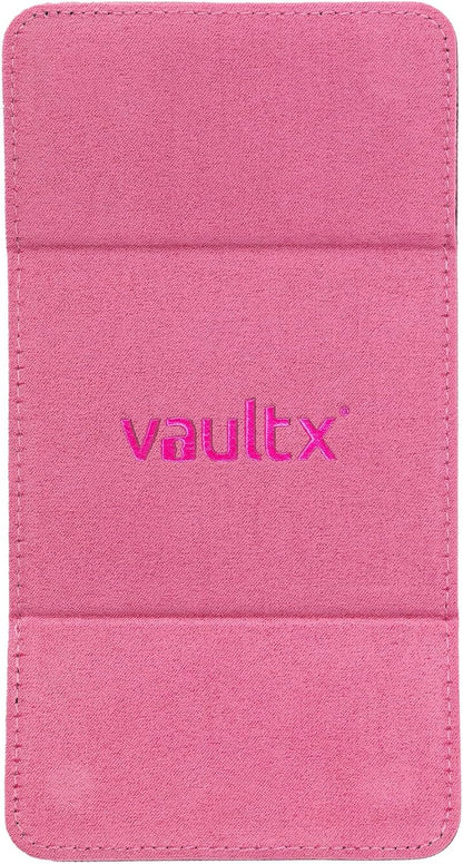 Vault X Trading Card Sideloading Deck Box, 100+ sleeved cards, Premium Exo-Tec Material, Card Holder Storage Box, Detachable Magnetic Lid, for MTG Commander Game, TCG (Black/Pink