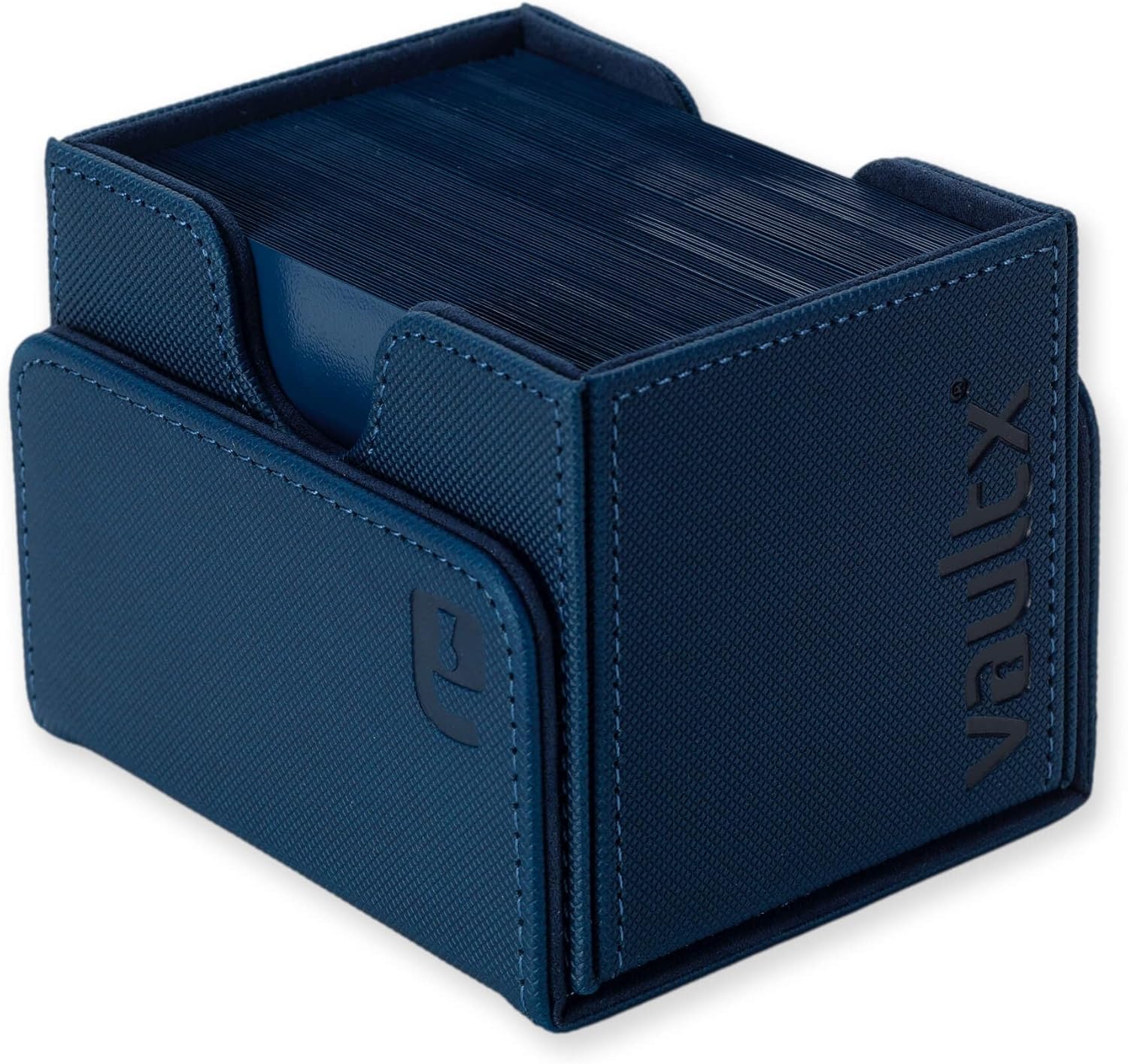 Vault X Trading Card Sideloading Deck Box, 100+ sleeved cards, Premium Exo-Tec Material, Card Holder Storage Box, Detachable Magnetic Lid, for MTG Commander Game, TCG (Blue