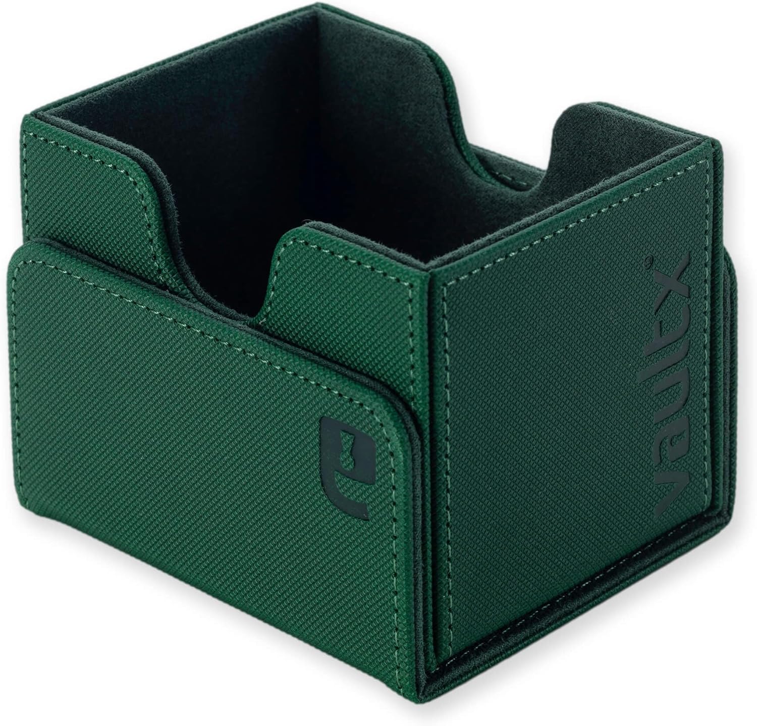 Vault X Trading Card Sideloading Deck Box, 100+ sleeved cards, Premium Exo-Tec Material, Card Holder Storage Box, Detachable Magnetic Lid, for MTG Commander Game, TCG (Green