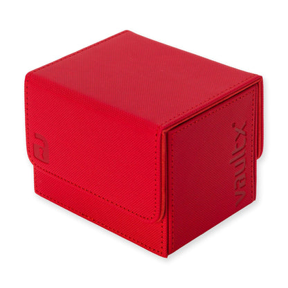 Vault X Trading Card Sideloading Deck Box, 100+ sleeved cards, Premium Exo-Tec Material, Card Holder Storage Box, Detachable Magnetic Lid, for MTG Commander Game, TCG (Red