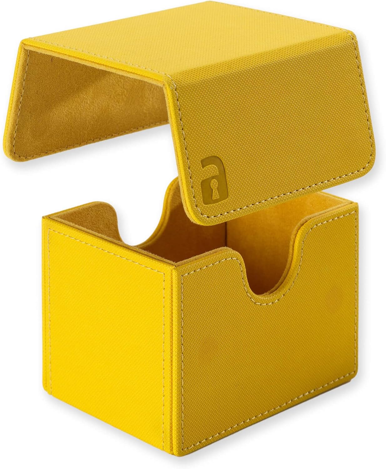 Vault X Trading Card Sideloading Deck Box, 100+ sleeved cards, Premium Exo-Tec Material, Card Holder Storage Box, Detachable Magnetic Lid, for MTG Commander Game, TCG (Yellow