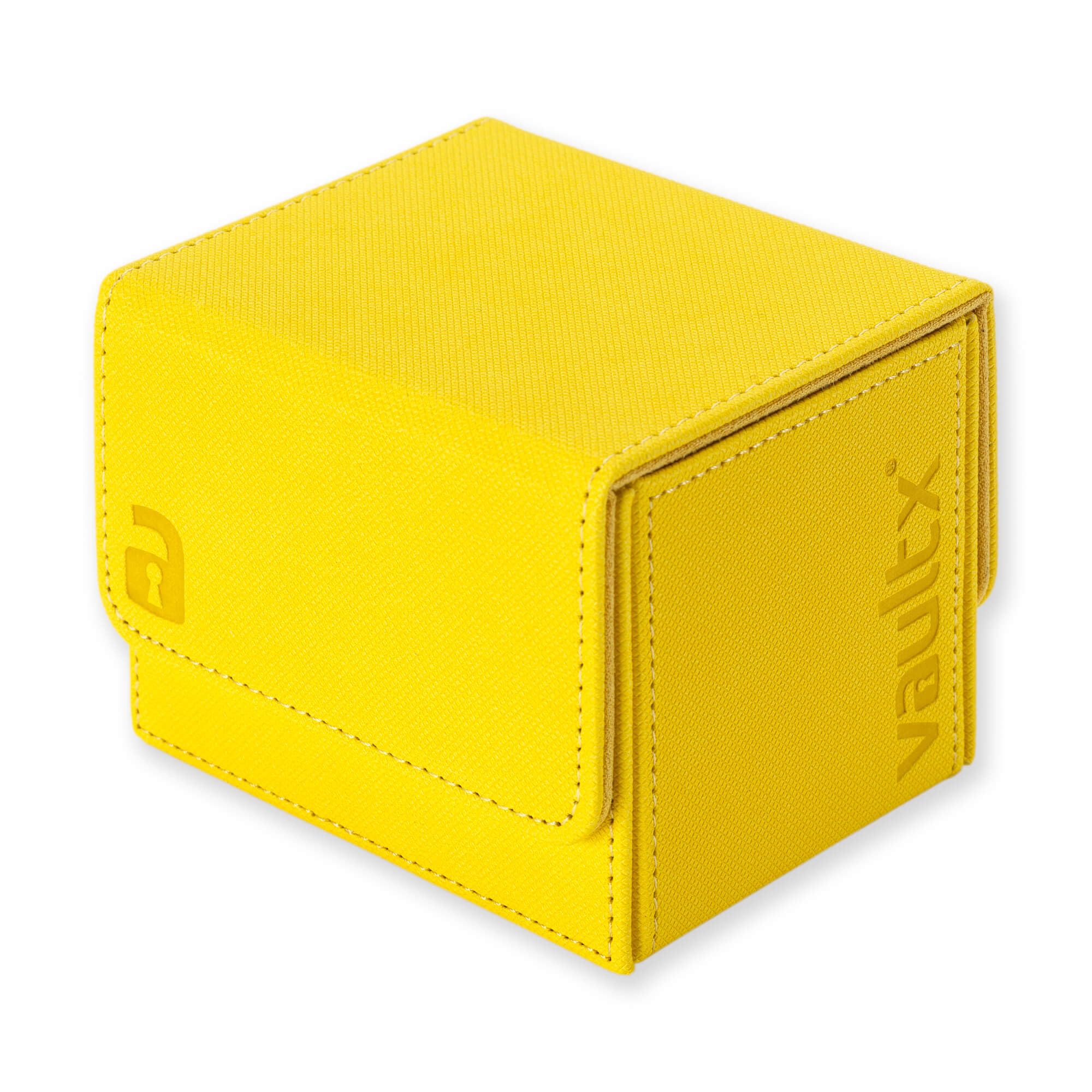 Vault X Trading Card Sideloading Deck Box, 100+ sleeved cards, Premium Exo-Tec Material, Card Holder Storage Box, Detachable Magnetic Lid, for MTG Commander Game, TCG (Yellow
