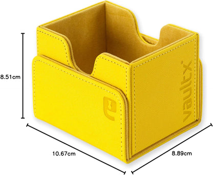 Vault X Trading Card Sideloading Deck Box, 100+ sleeved cards, Premium Exo-Tec Material, Card Holder Storage Box, Detachable Magnetic Lid, for MTG Commander Game, TCG (Yellow