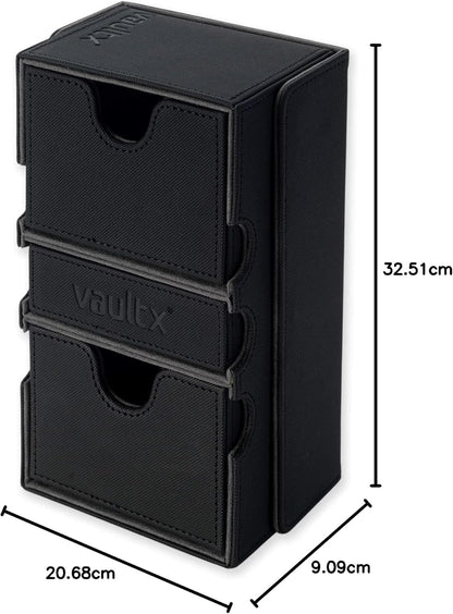 Vault X Exo-Tec Modular Deck Game Box with Card Tray & Accessories Drawer Detachable Magnetic Lid, 200+ Card Capacity Commander Decks TCG (Two Drawer)