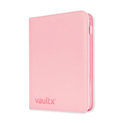 Vault X 4 Pocket Trading Card Zip Binder, 160 cards, Premium Exo-Tec Album Material, 20 Side-Loading Pages, Folder for Collectible Card Games, Sports, TCG (Pink