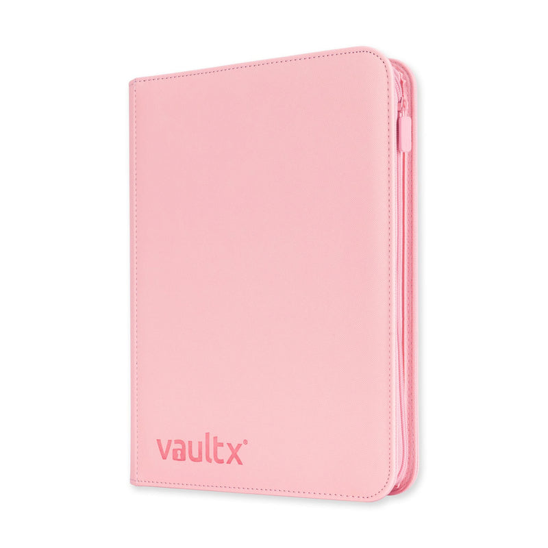 Vault X 4 Pocket Trading Card Zip Binder, 160 cards, Premium Exo-Tec Album Material, 20 Side-Loading Pages, Folder for Collectible Card Games, Sports, TCG (Pink