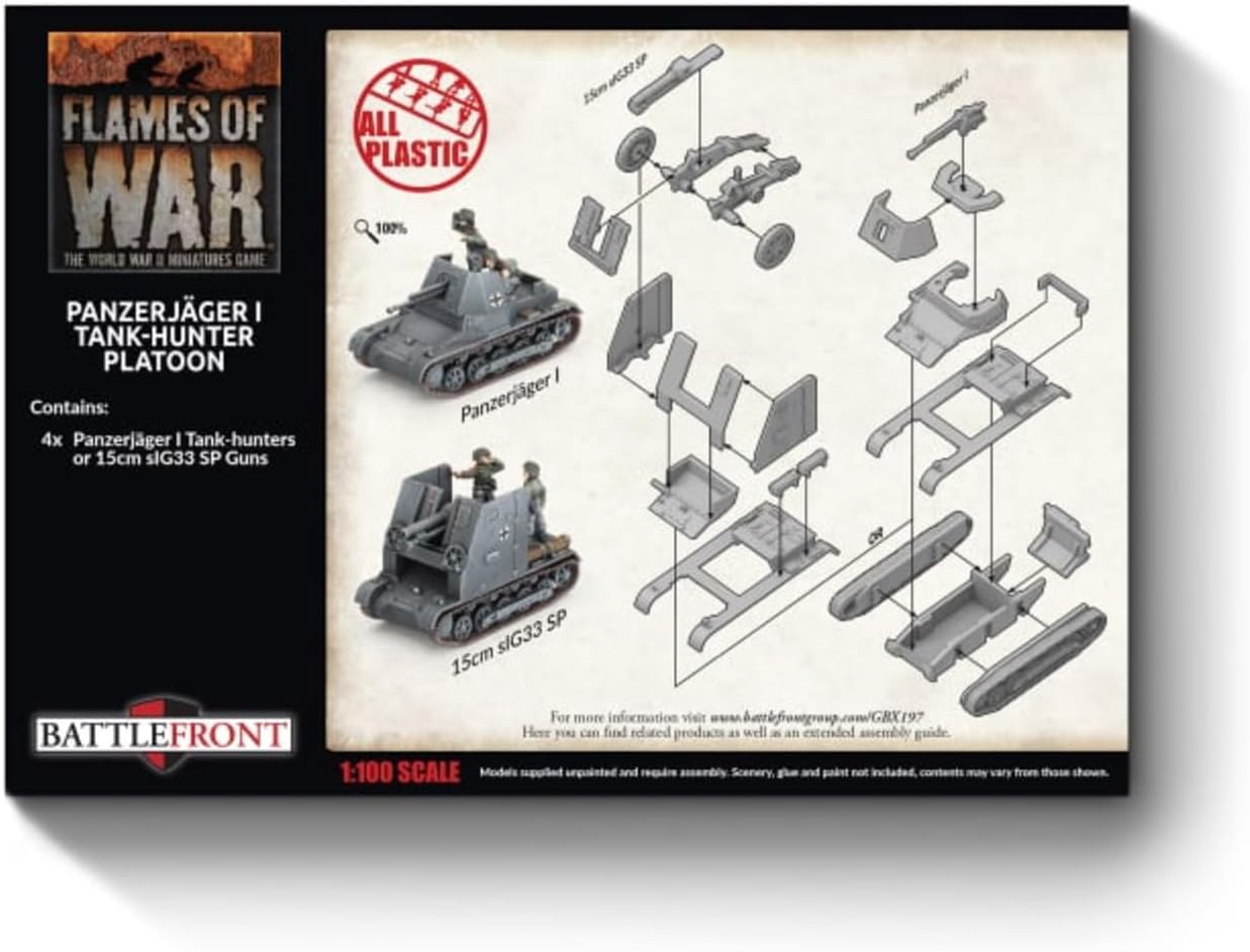 Flames of War: GBX197 Panzerjager I Anti-tank Platoon (x4 Plastic