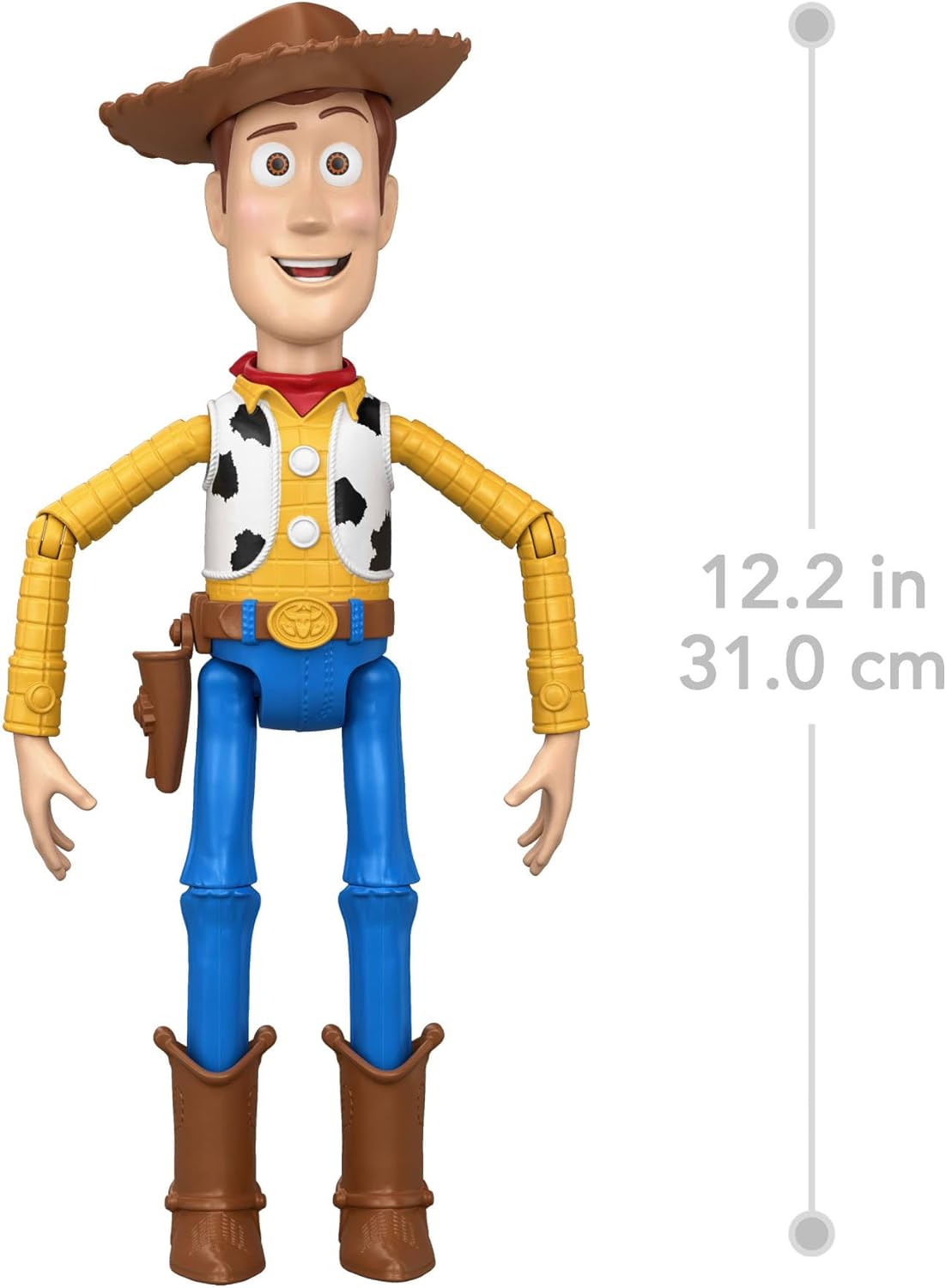 Mattel Disney and Pixar Toy Story 5 Running Woody 12 Inch Action Figure with 50 Plus Movie Phrases and Sounds, Movie-Accurate, JKL95