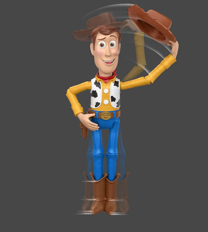 Mattel Disney en Pixar Toy Story 5 grote Woody figuur van 30 cm, Howdy Partner speelgoed uit de film met kantelbare hoed, 14 beweegbare gewrichten, JKV38