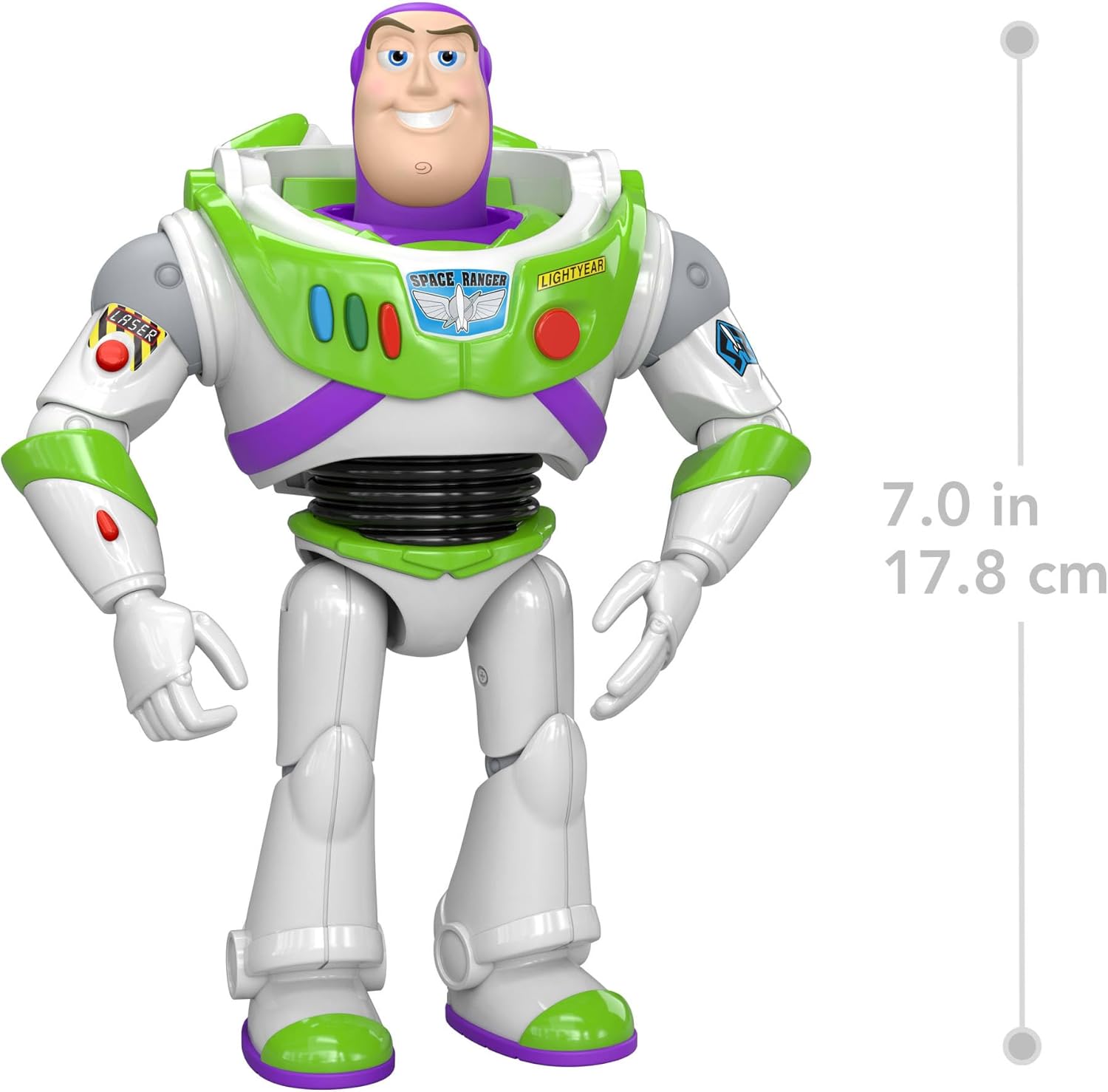 Mattel Disney and Pixar Toy Story 5 Buzz Lightyear Action Figure 7 Inch Tall Space Ranger, 10 Posable Joints, Playscale Movie Accurate, JKV15