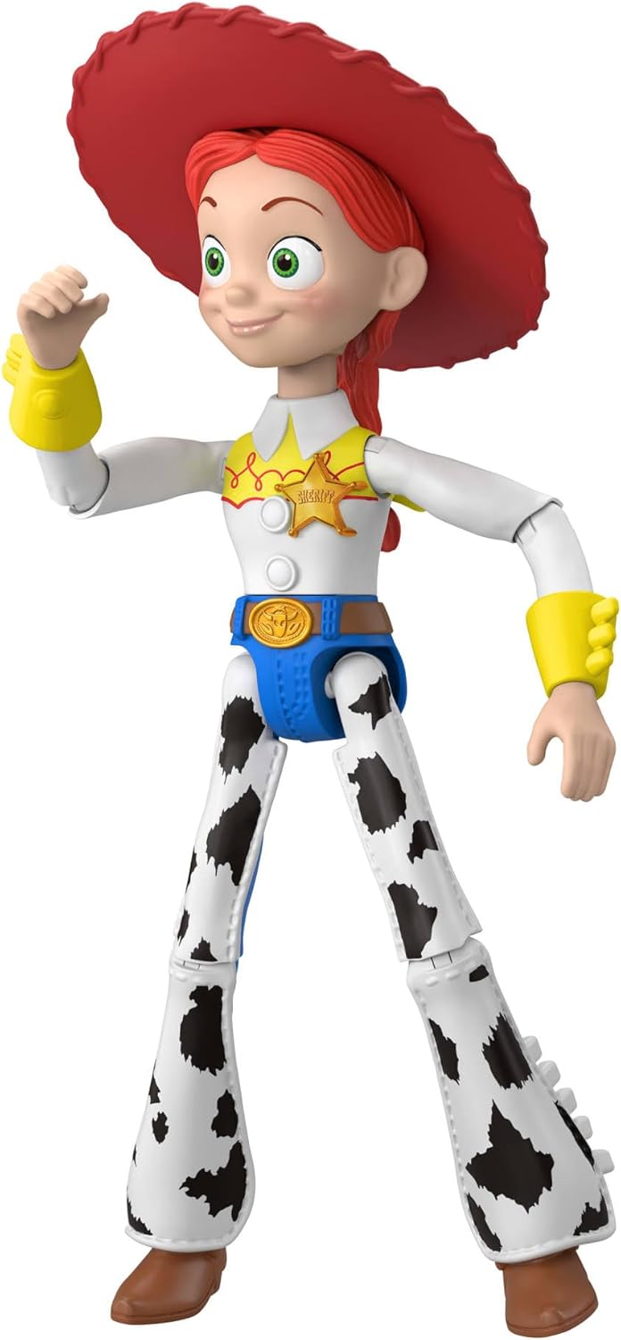 Mattel Disney and Pixar Toy Story 5 Jessie Action Figure 8.8 Inch Tall Cowgirl, 12 Posable Joints, Playscale Movie Accurate, Removable Hat, JKV16