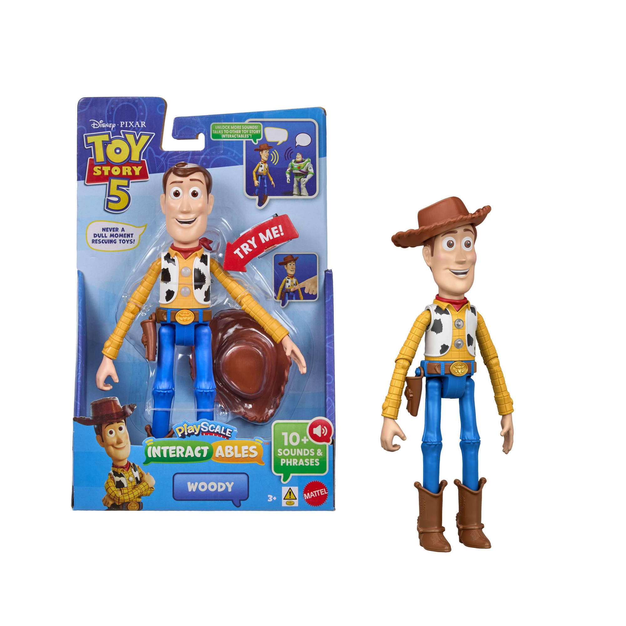 Mattel Disney and Pixar Toy Story 5 Interactables Talking Figures, 7 Inch Playscale, Movie Phrases & Converses with Others in Line, Characters Vary, JKV25