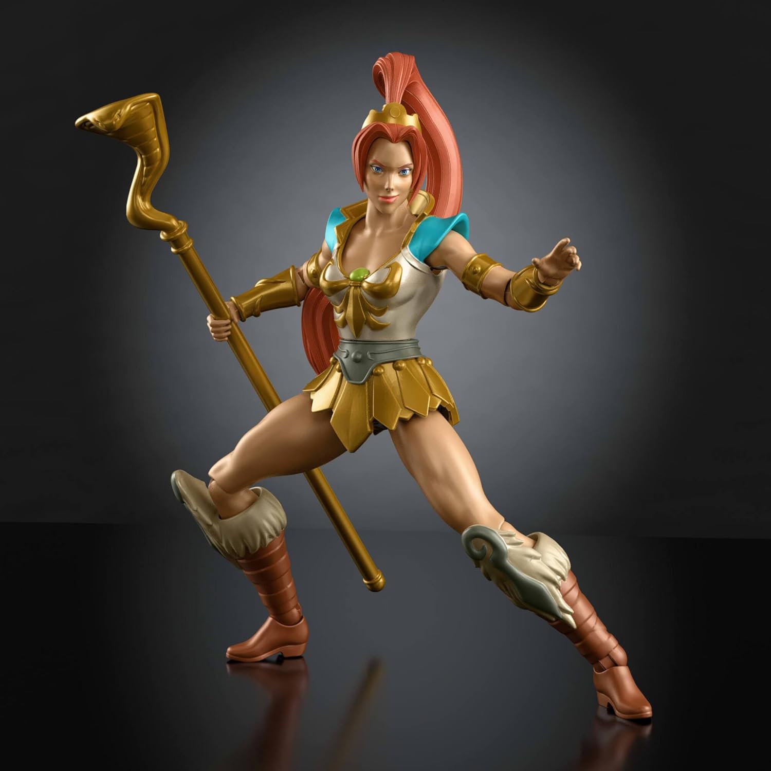 Masters of the Universe Origins Action Figure 200X Cartoon Collection Teela, 5.5 Inch 1980s MOTU Heroine, Ponytailed Hair, Detailed Design & Staff, JHK00