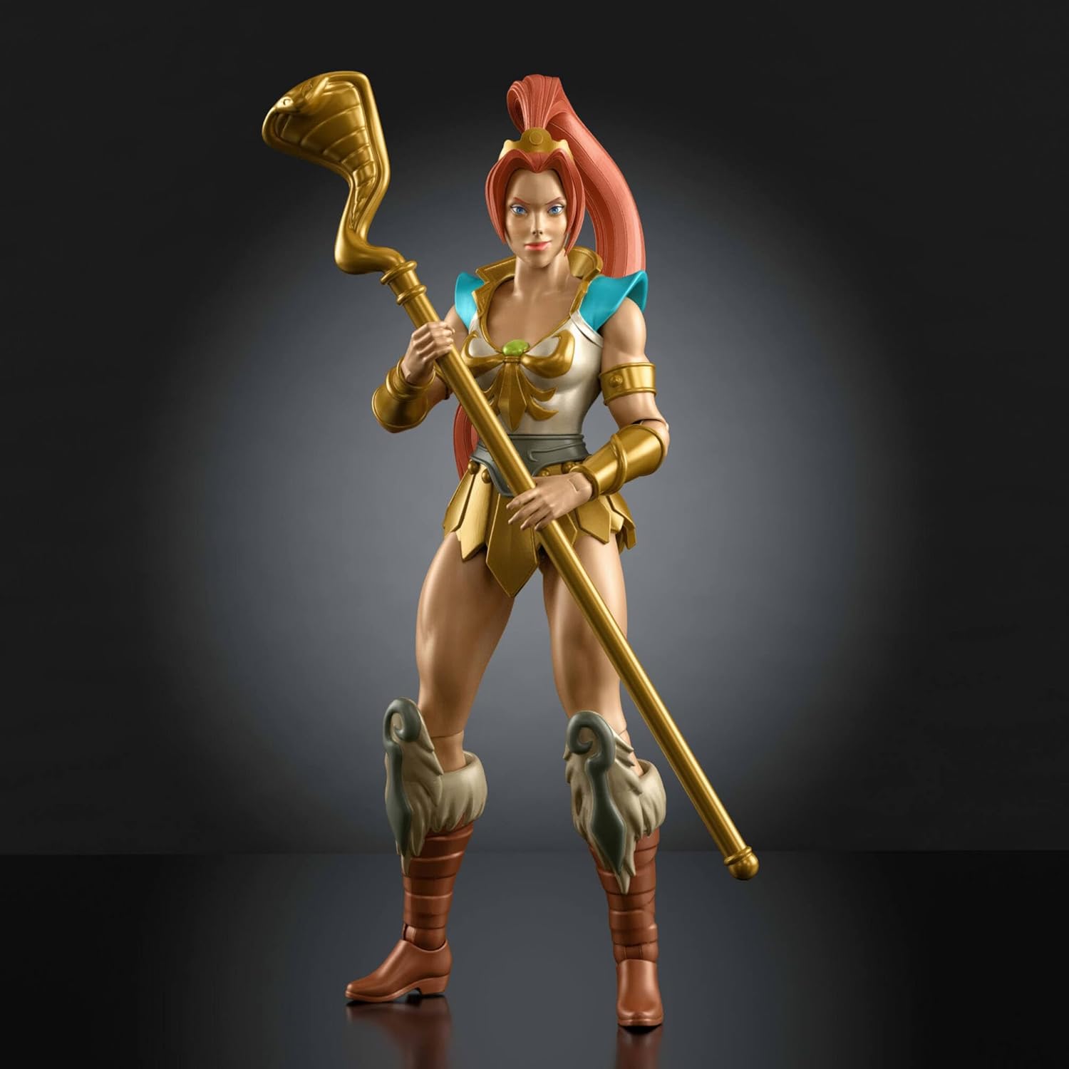 Masters of the Universe Origins Action Figure 200X Cartoon Collection Teela, 5.5 Inch 1980s MOTU Heroine, Ponytailed Hair, Detailed Design & Staff, JHK00