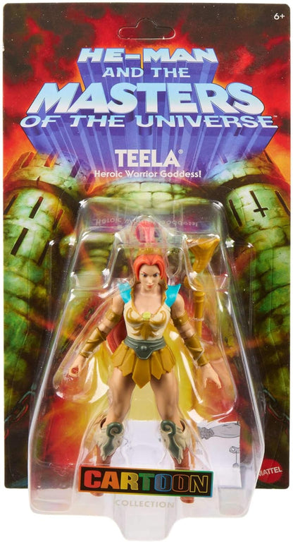 Masters of the Universe Origins Action Figure 200X Cartoon Collection Teela, 5.5 Inch 1980s MOTU Heroine, Ponytailed Hair, Detailed Design & Staff, JHK00