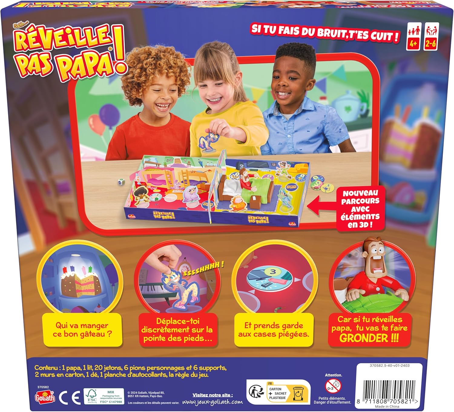 Goliath – 70582 ”Réveille Pas Papa” Action and Reflex Game (French version