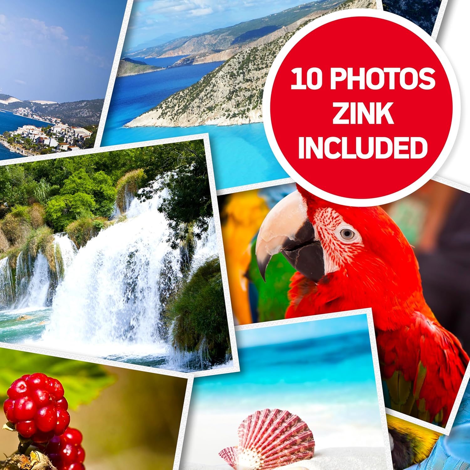 AGFA PHOTO Mini P.2 - Imprimante Portable Zink pour Photos Instantanées, Format 5x7,6 cm, Connexion Bluetooth, Compatible iOS/Android, 10 Feuilles Zink Incluses - Blanc