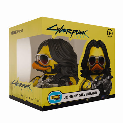 TUBBZ Box-Ausgabe: Cyberpunk 2077 – Johnny Silverhand Cosplaying Gummiente Vinylfigur – Offizielle Sammelfigur für Fans von Cyberpunk 2077