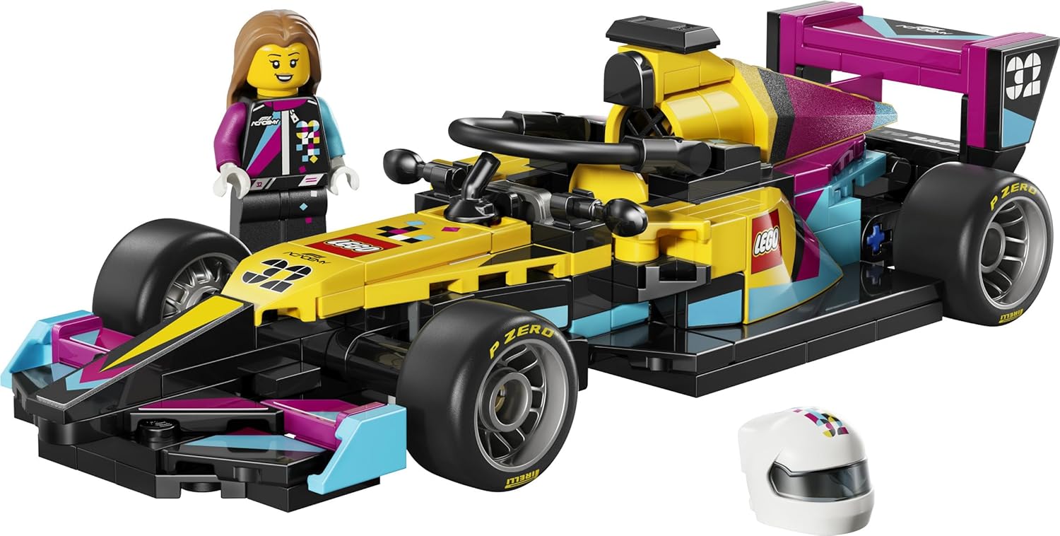 LEGO Speed Champions F1 ACADEMY Race Car Toy - Model Kit w/a Female Formula 1 Driver Minifigure - Birthday Gift for 10+ Year Old Girls, Boys & Adult Motorsport Fans - 77258