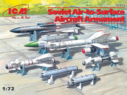 ICM ICM72213 1:72-Armamento aereo sovietico (missili/bombe
