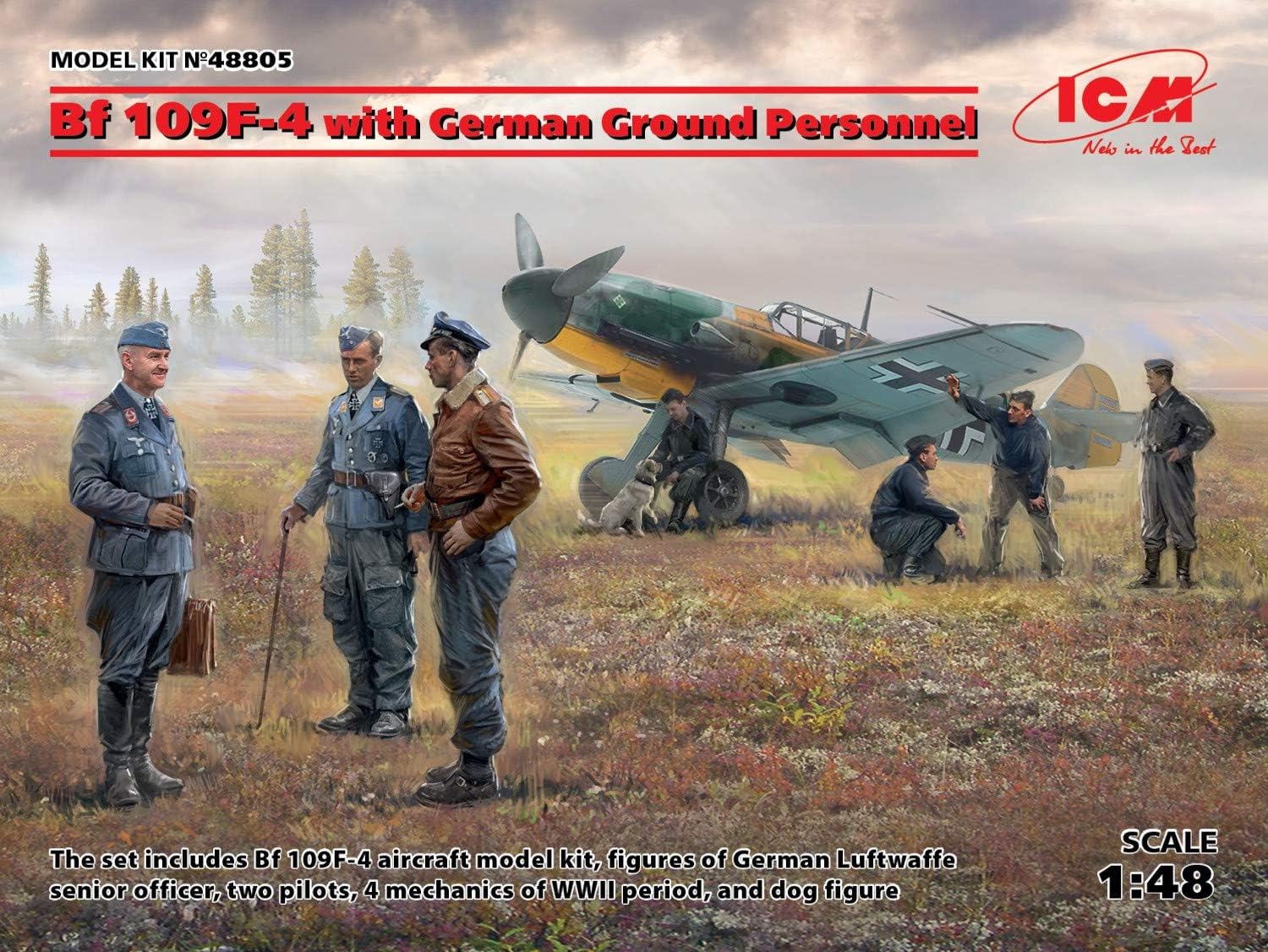 ICM ICM48805 1:48-BF 109F-4 con Personale Tedesco di Terra