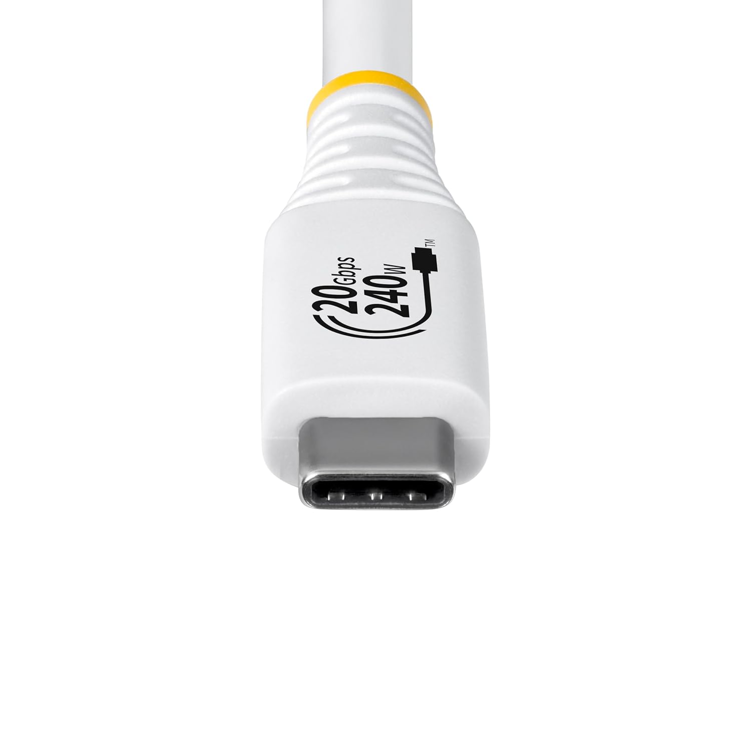 StarTech.com Câble USB 4 de 2 m, 20 Gbps, Câble USB-C Certifié USB-IF, PD EPR 240 W, DP 1.4 4K 120 Hz, Gaine TPE, Cordon USB-C Blanc