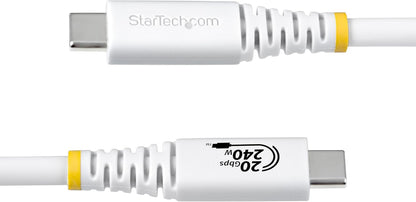 StarTech.com Cable USB4 2m - Cable USB-C Certificado USB-IF - 20Gbps - 240W - 4K120 - DP 1.4 - Cable USB Tipo C - TPE - Blanco