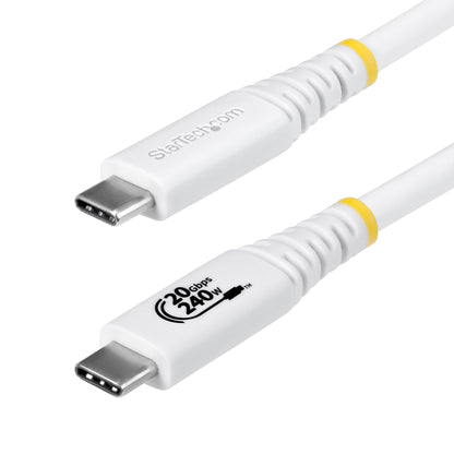 StarTech.com Cable USB4 2m - Cable USB-C Certificado USB-IF - 20Gbps - 240W - 4K120 - DP 1.4 - Cable USB Tipo C - TPE - Blanco