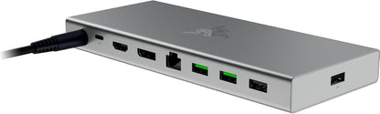 Razer USB 4 Dock - USB High-Speed-Dock - Supporto doppio display, ricarica dispositivi (3x USB-C, 5x USB-A, HDMI, DisplayPort, Gigabit Ethernet) Bianco