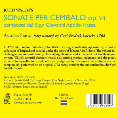 John Walsh's Sonate Per Cembalo, Op. VII