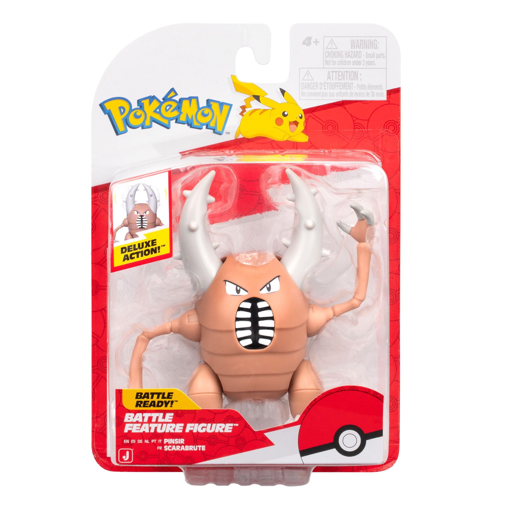 Pokémon Pinsir Battle Feature Figure - 4.5-Inch Pinsir Battle Ready Figure with Horn Attack
