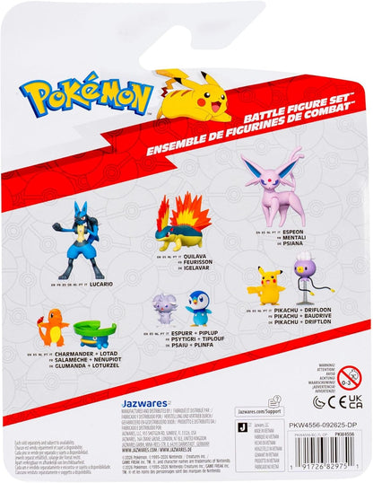 Pokémon Battle Figure 3 Pack - Features 2-Inch Metapod (with Stand) and Pikachu plus 3-Inch Hawlucha Battle Figures